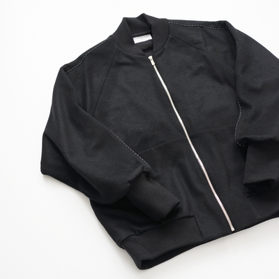 super100's wool beaver minimalistic bomber jacket