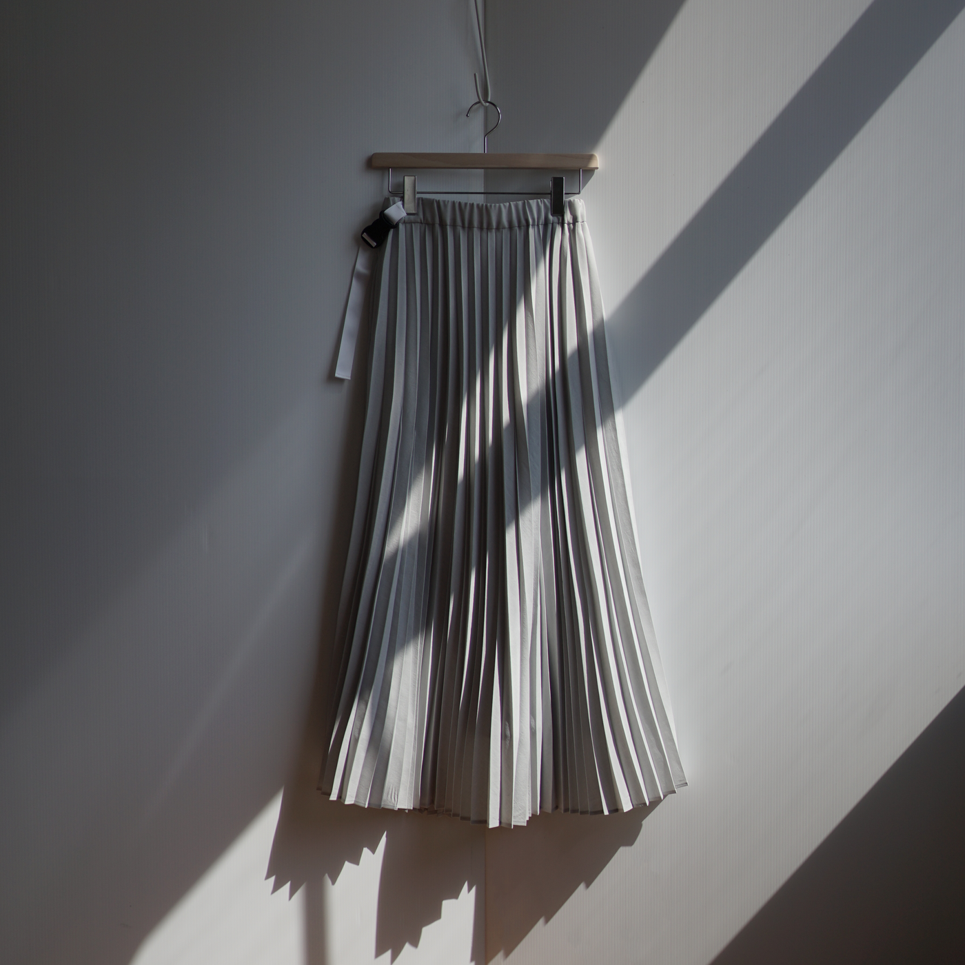 Polyester voile half way accordion pleated skirt