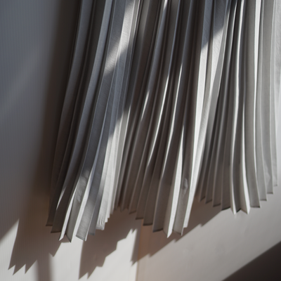 Polyester voile half way accordion pleated skirt