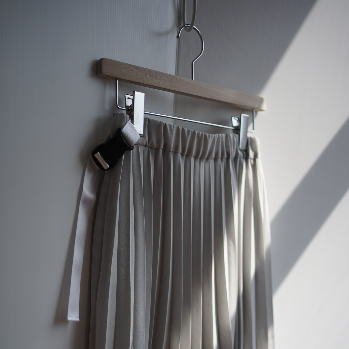 Polyester voile half way accordion pleated skirt