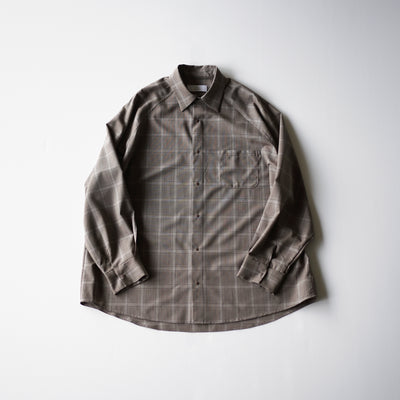 Super140's Wool Tropical plaid raglan sleeve shirt