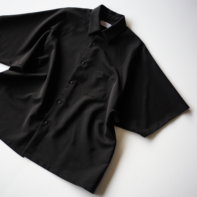 Wool & Kid mohair Tropical raglan half sleeve shirt [solid type]