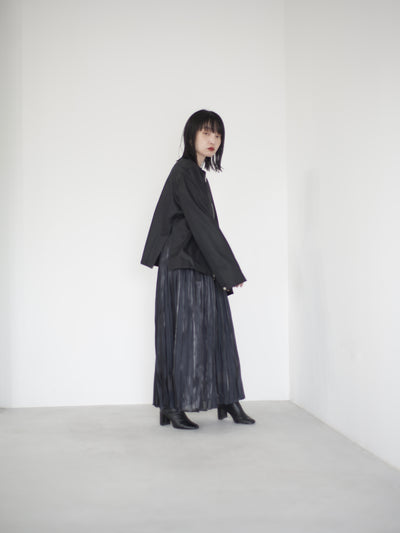 [Pre-order] Aurora cloth double side pleated skirt / black