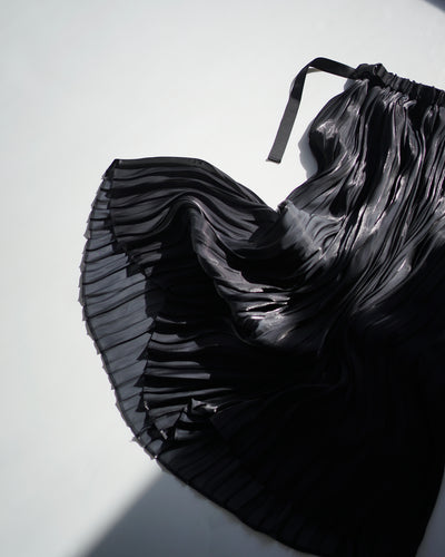 [Pre-order] Aurora cloth double side pleated skirt / black