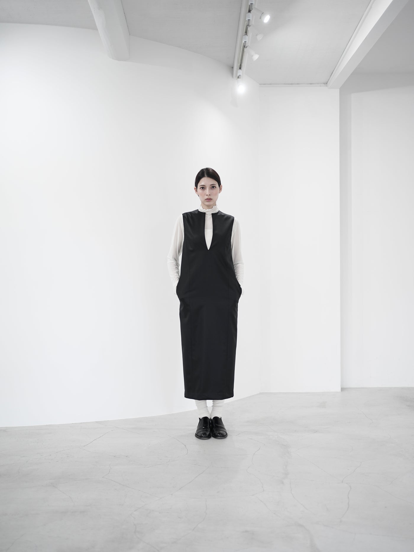 shuttle loom fabric keyneck jumper skirt