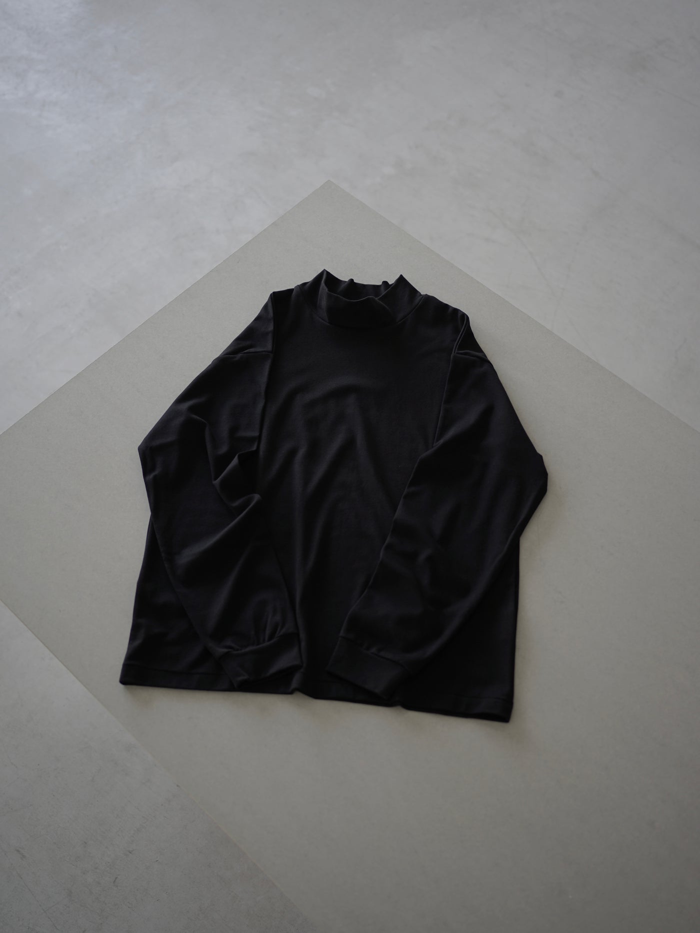 Suvin cotton smooth mock neck long sleeves pullover shirt