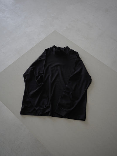 Suvin cotton smooth mock neck long sleeves pullover shirt