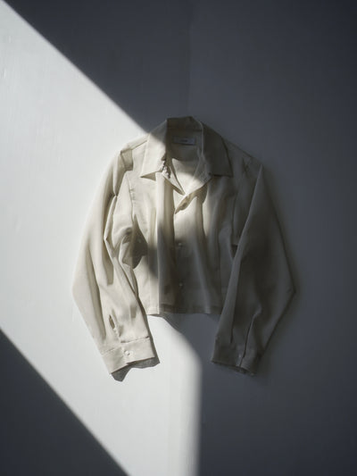 100/2 cotton organdy transparent tuck short shirt