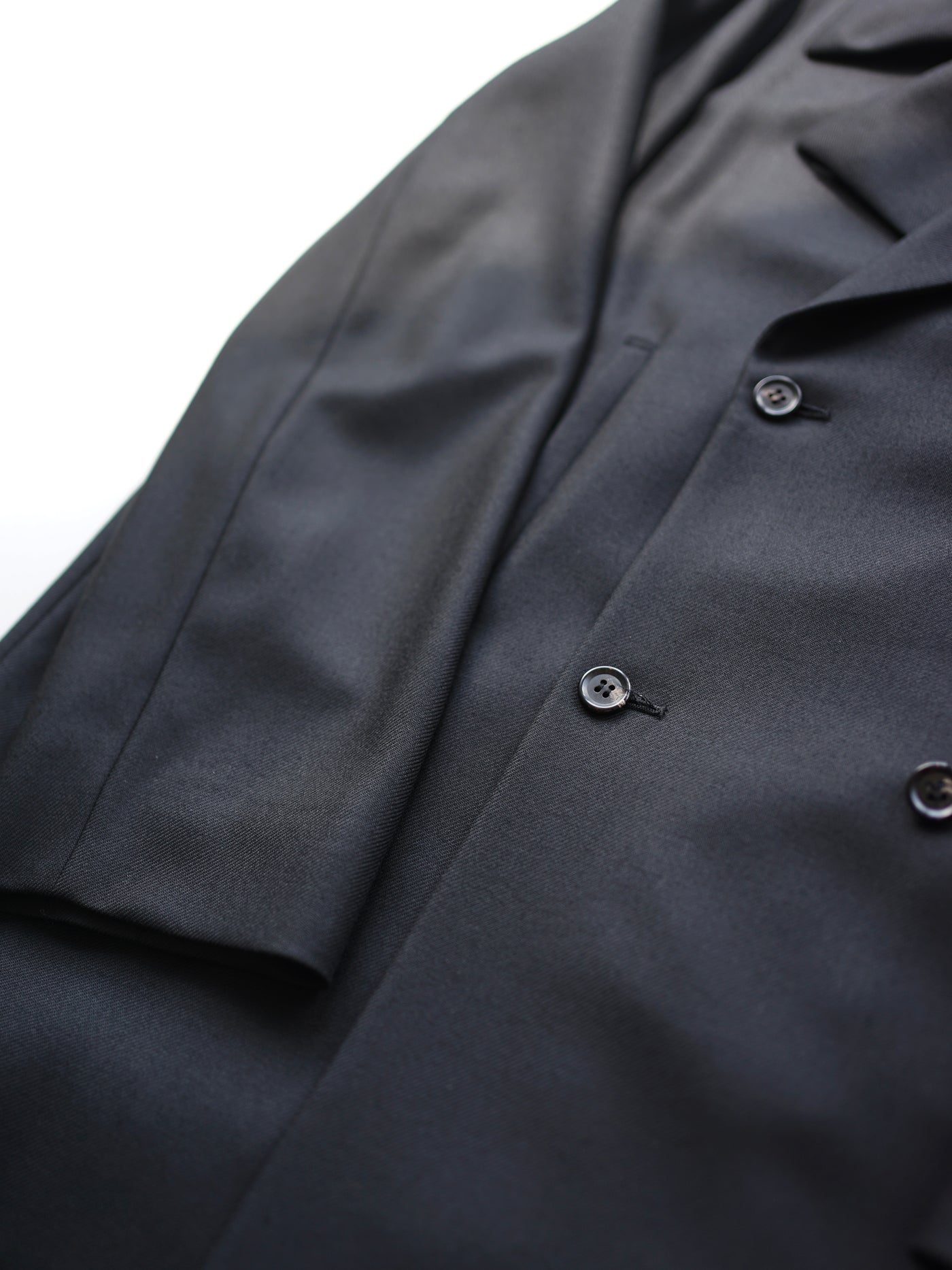 4ply wool twill double breasted half coat