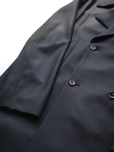 4ply wool twill double breasted half coat