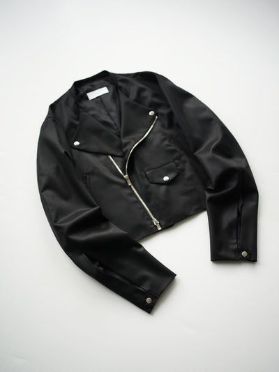 shuttle loom fabric double breasted riders jacket / size1