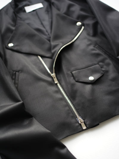 shuttle loom fabric double breasted riders jacket / size1
