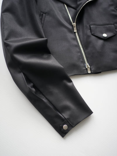 shuttle loom fabric double breasted riders jacket / size1
