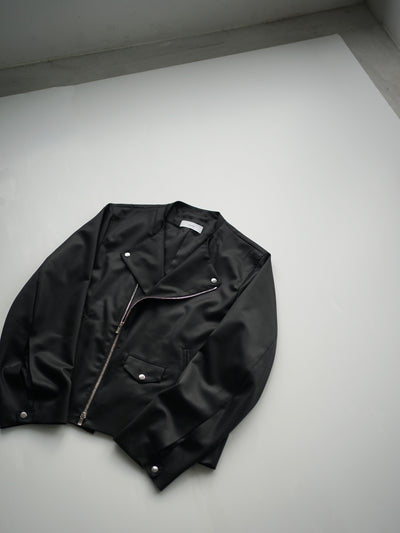 shuttle loom fabric double breasted riders jacket / size2