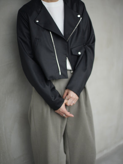 shuttle loom fabric double breasted riders jacket / size1