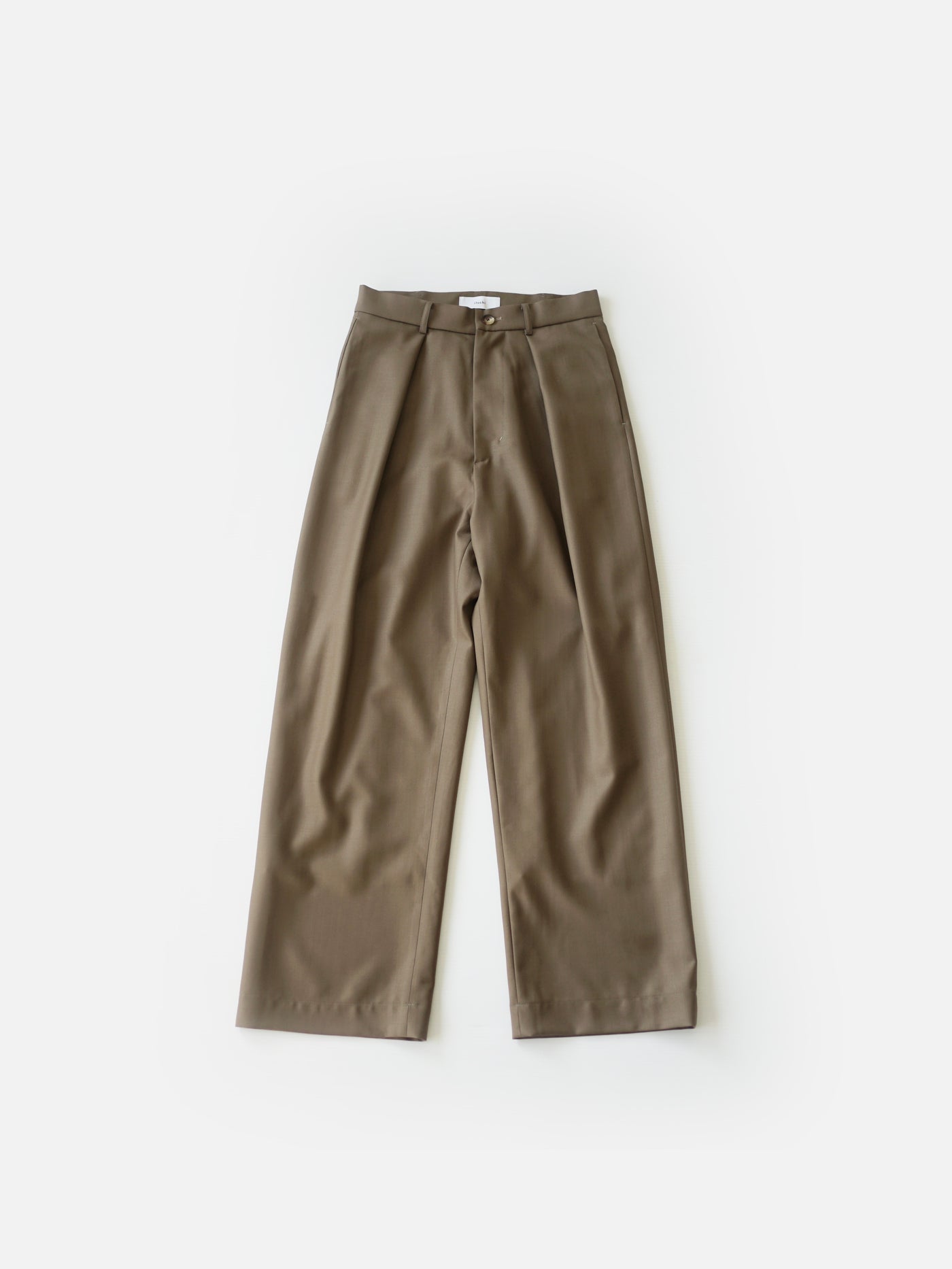 Super120`s wool twill tuck slacks