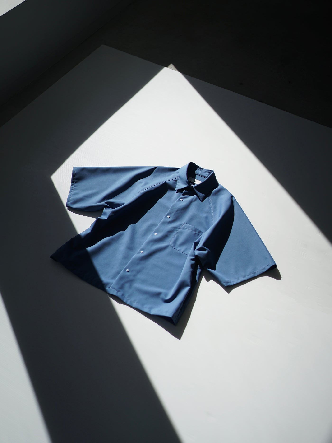 wool typewriter cloth raglan half sleeve shirt