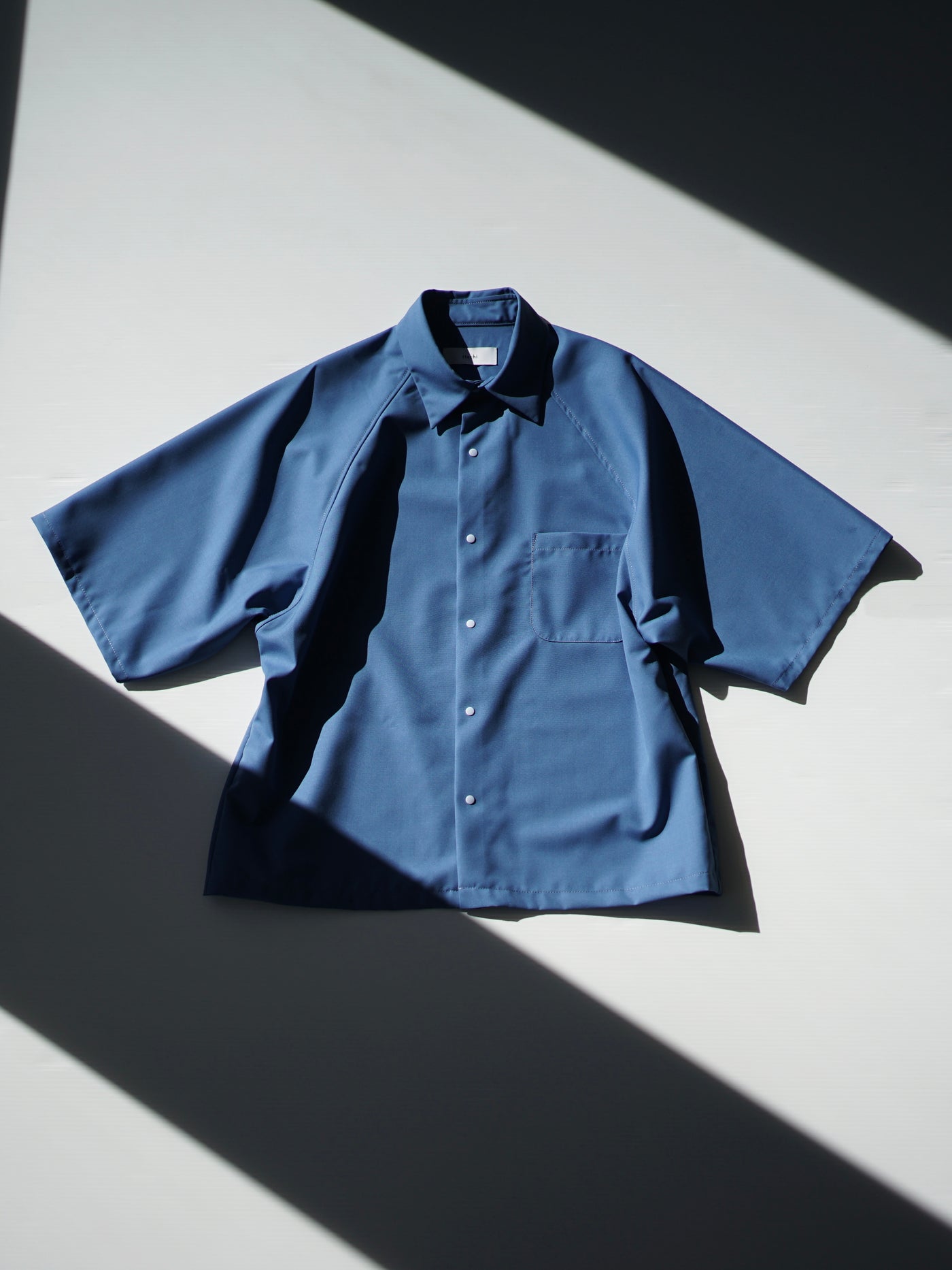 wool typewriter cloth raglan half sleeve shirt