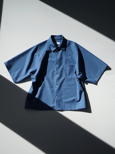 wool typewriter cloth raglan half sleeve shirt