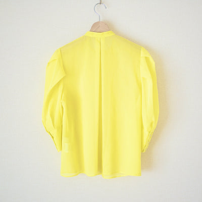 100/2 cotton organdy puff sleeve transparent blouse